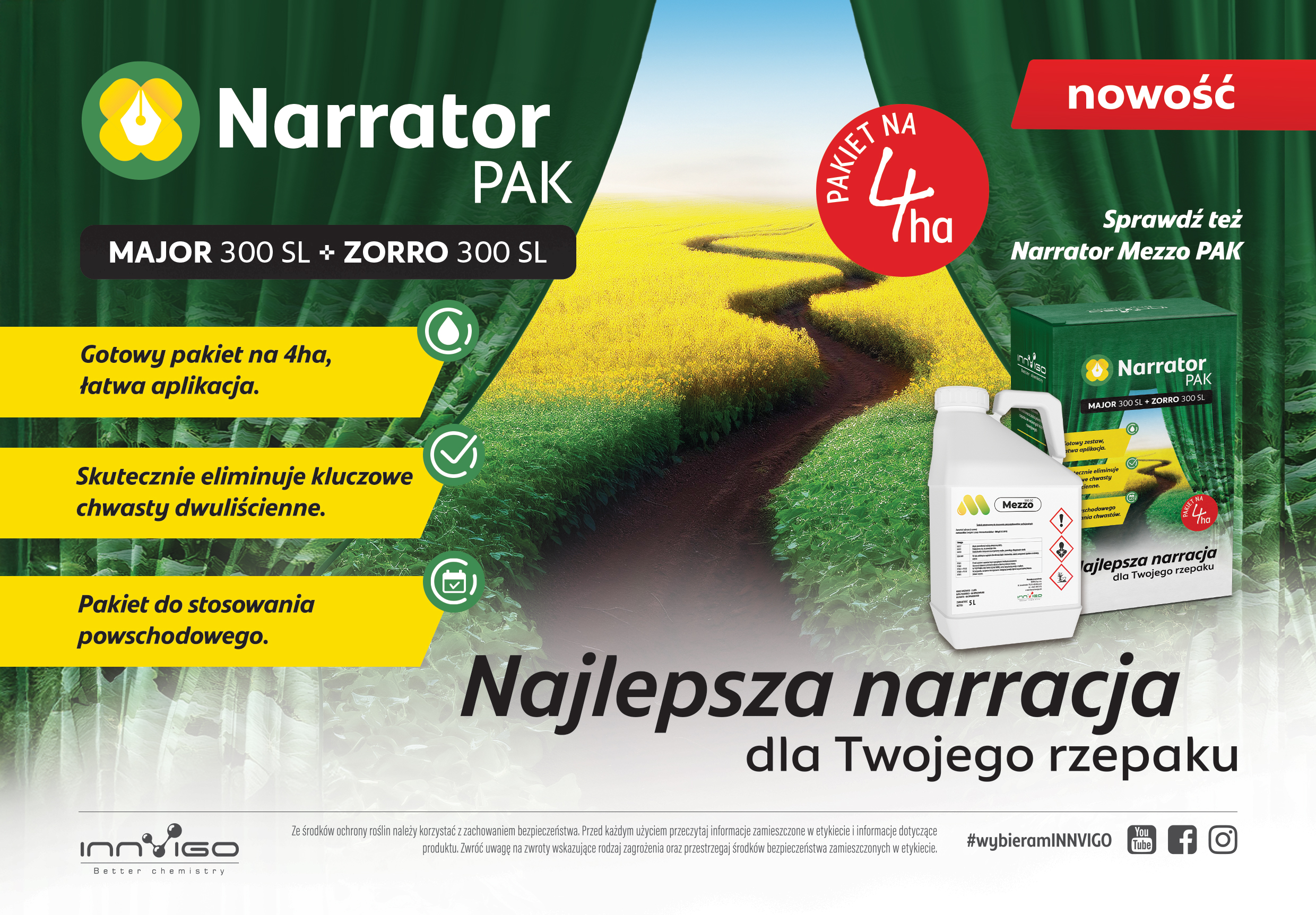 Narrator Pak na chwasty dwuliścienne w rzepaku