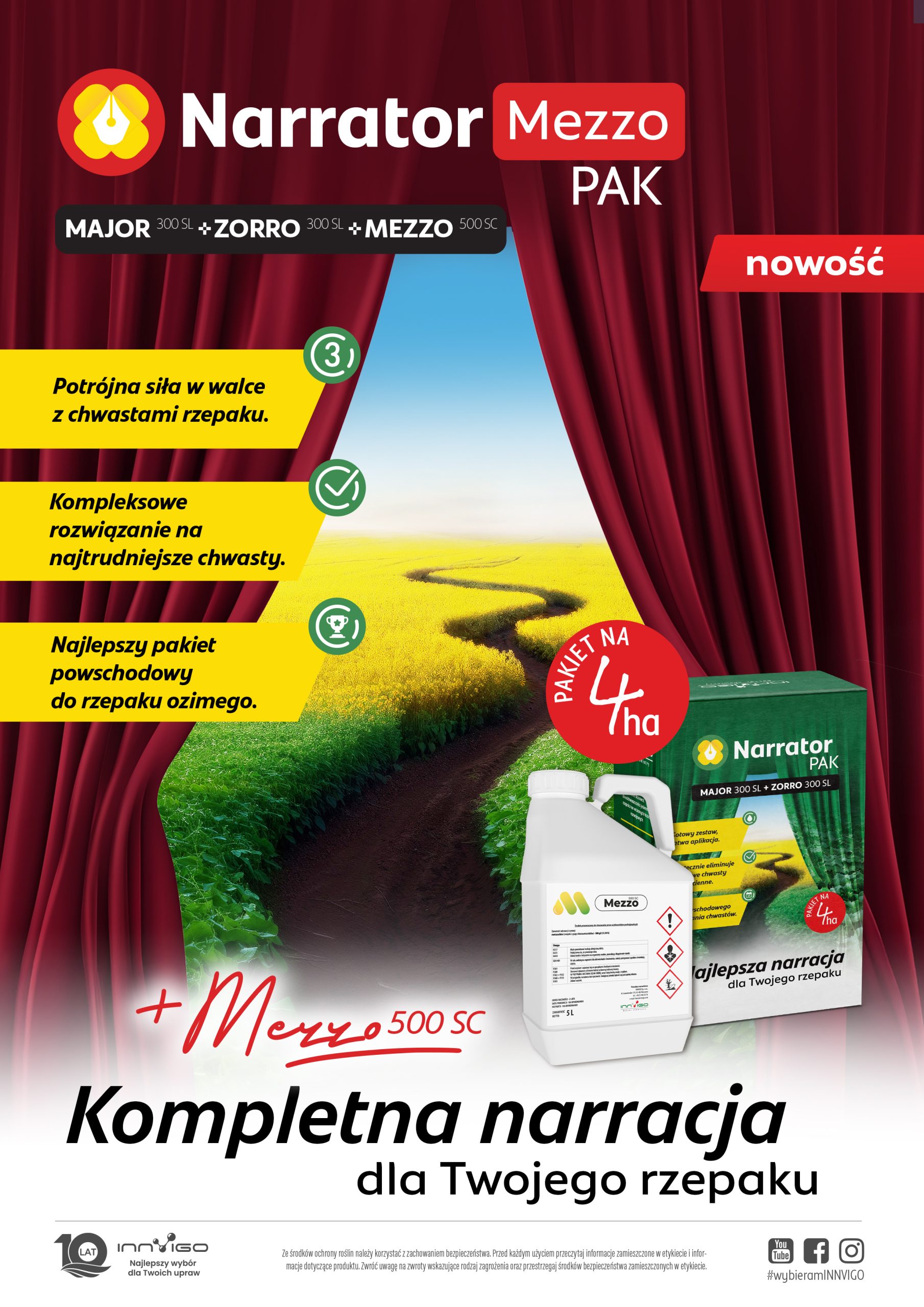 Narrator Mezzo Pak na chwasty dwuliścienne w rzepaku